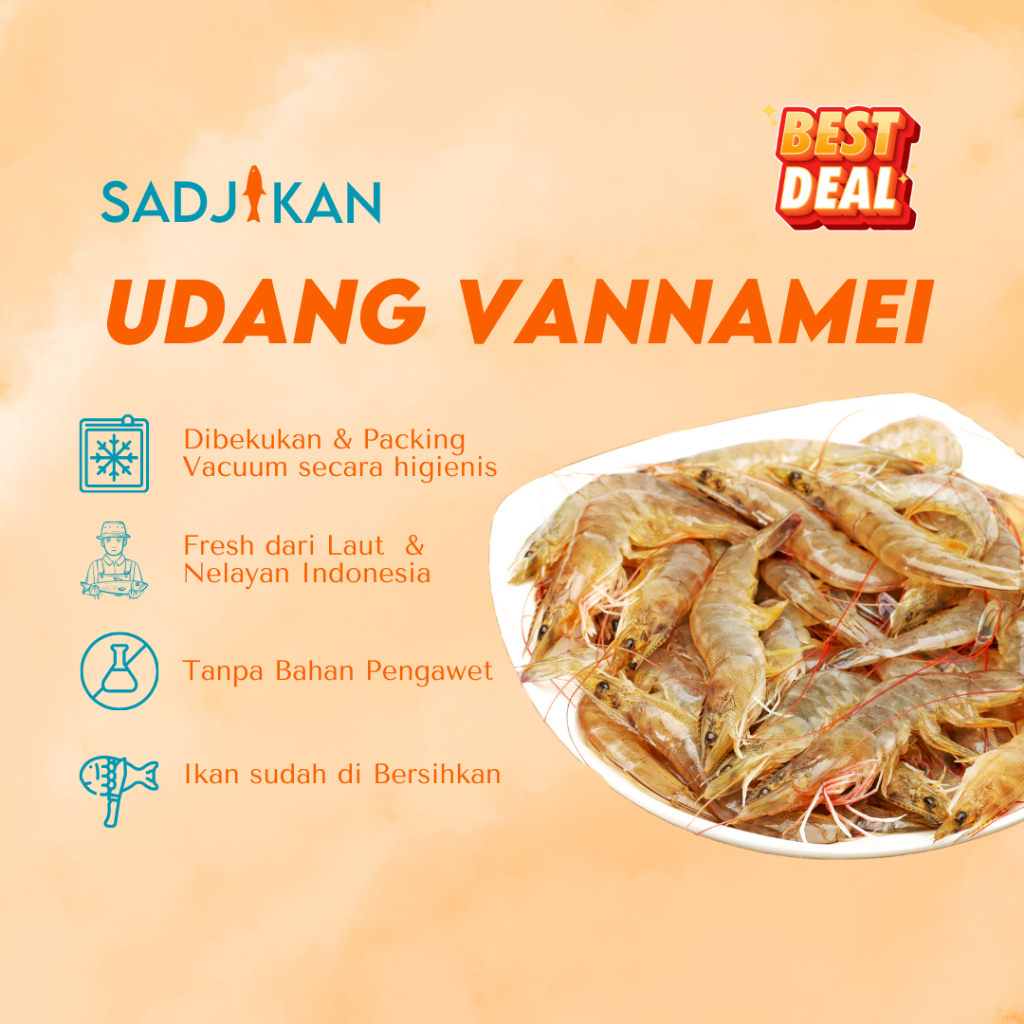 

Udang Vaname Fresh Frozen 500gr & 1kg