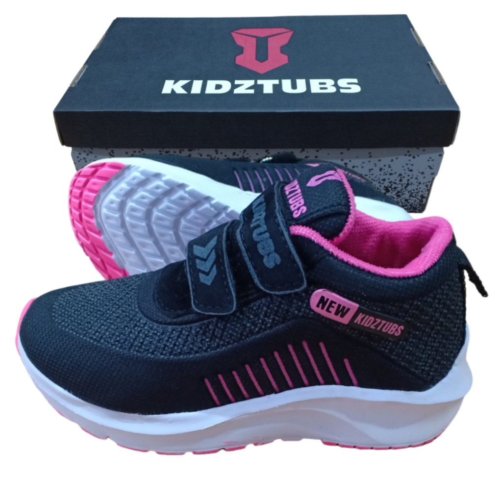 KIDZTUBS Sepatu Sekolah Anak Perempuan Laki Laki Warna Hitam Usia 6 - 10 Tahun -KDZ1848300125