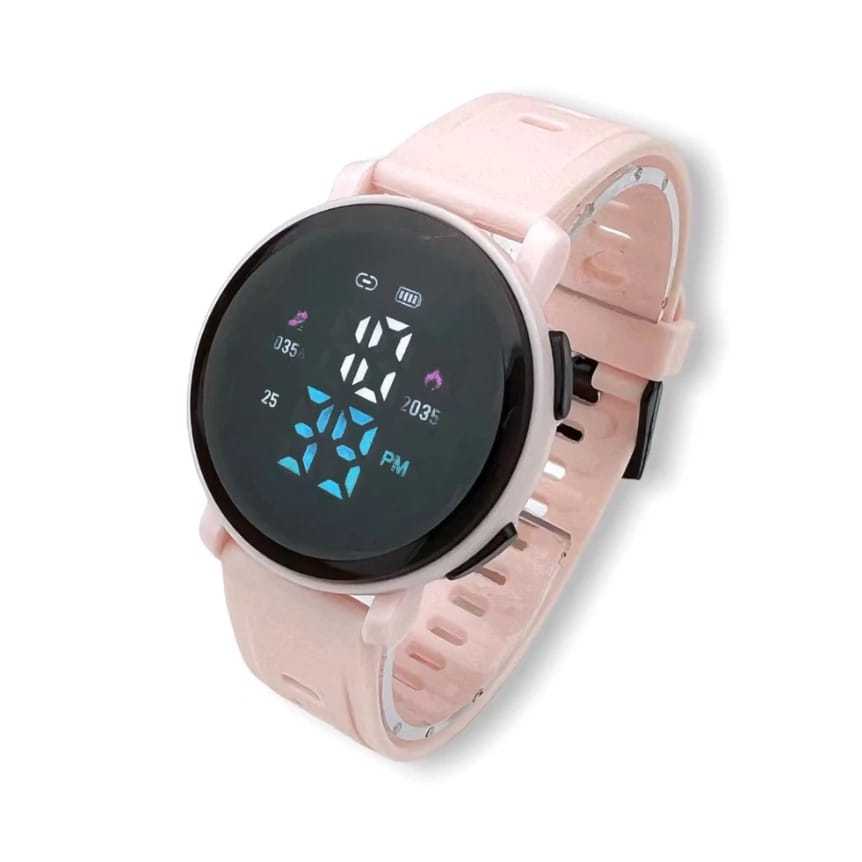 TERMURAH JAM TANGAN WANITA PRIA DIGITAL BULAT RUBBER LED WATCH