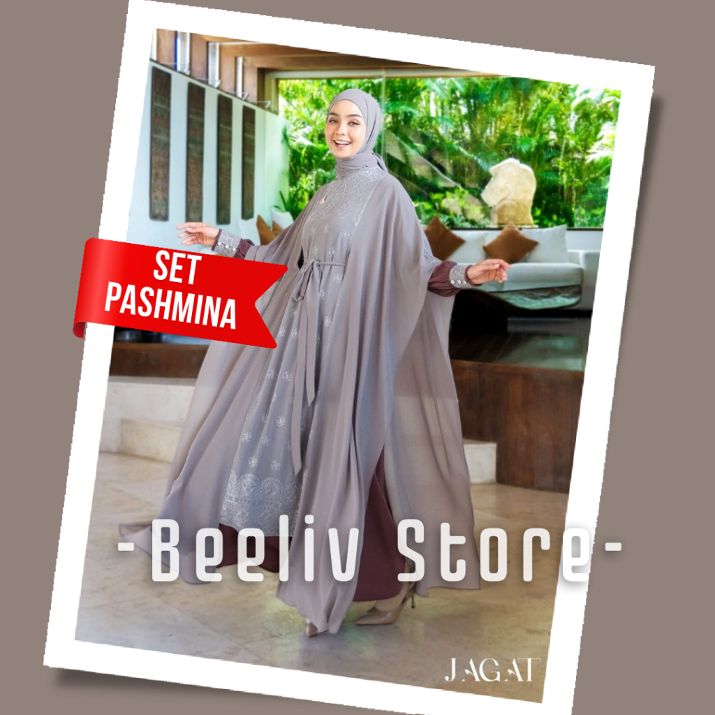 Dress Aden Gamis Outer Jagat Ayu Style 2 Set Pashmina By Aden Hijab