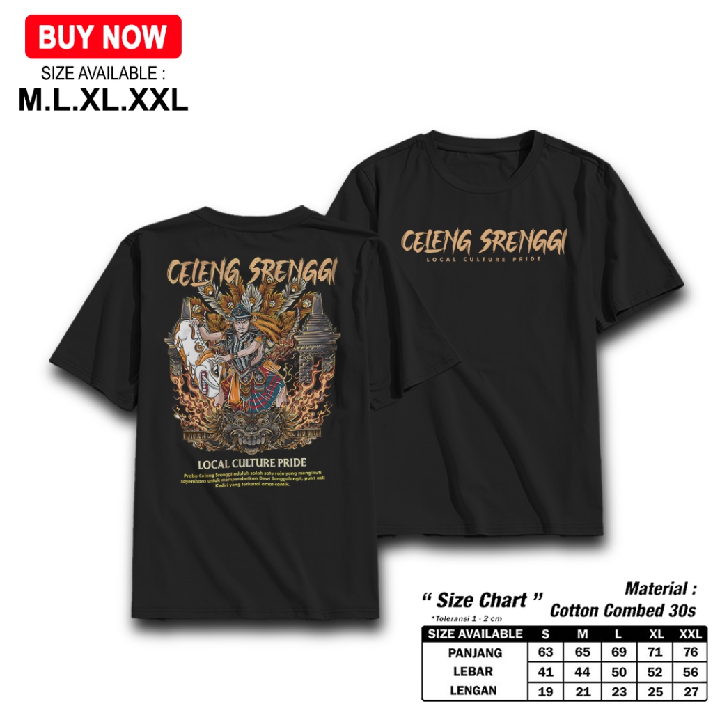 VEJAGRAPHIC T-Shirt Prabu Celeng Srenggi | Kaos Indonesia Culture Pria dan Wanita - A2758