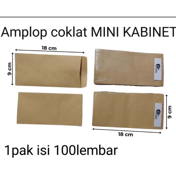 

Sekarang Murah Amplop coklat MINI KABINET 9x18cm Merk SUN RENO 1pak isi 1lbr 7gr Made in Indonesia