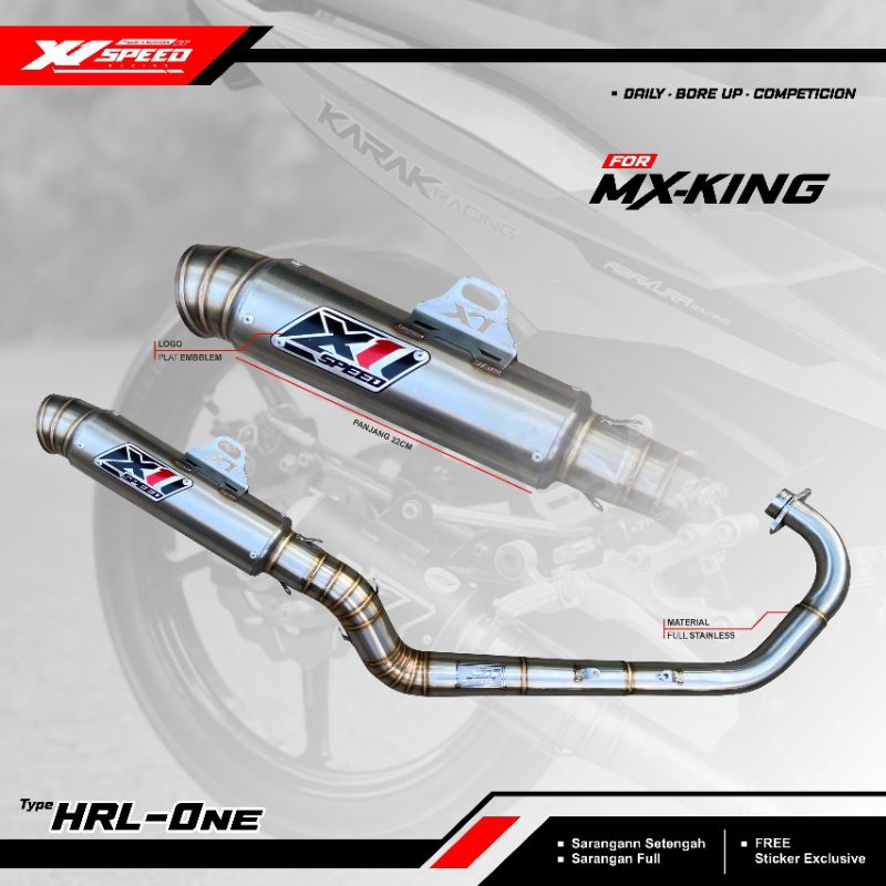 knalpot racing MX king Malaysia Stell Original X1 Speed Slinser Bulat
