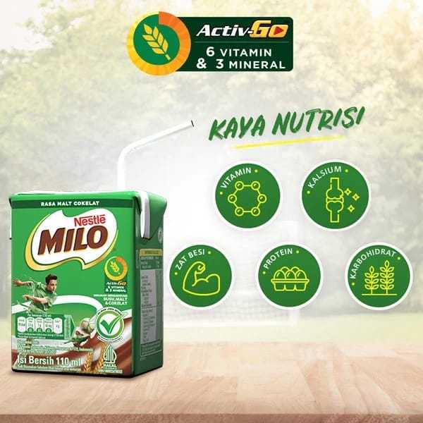 

Milo Activ-Go UHT Susu Coklat | 1 @ 110 Ml