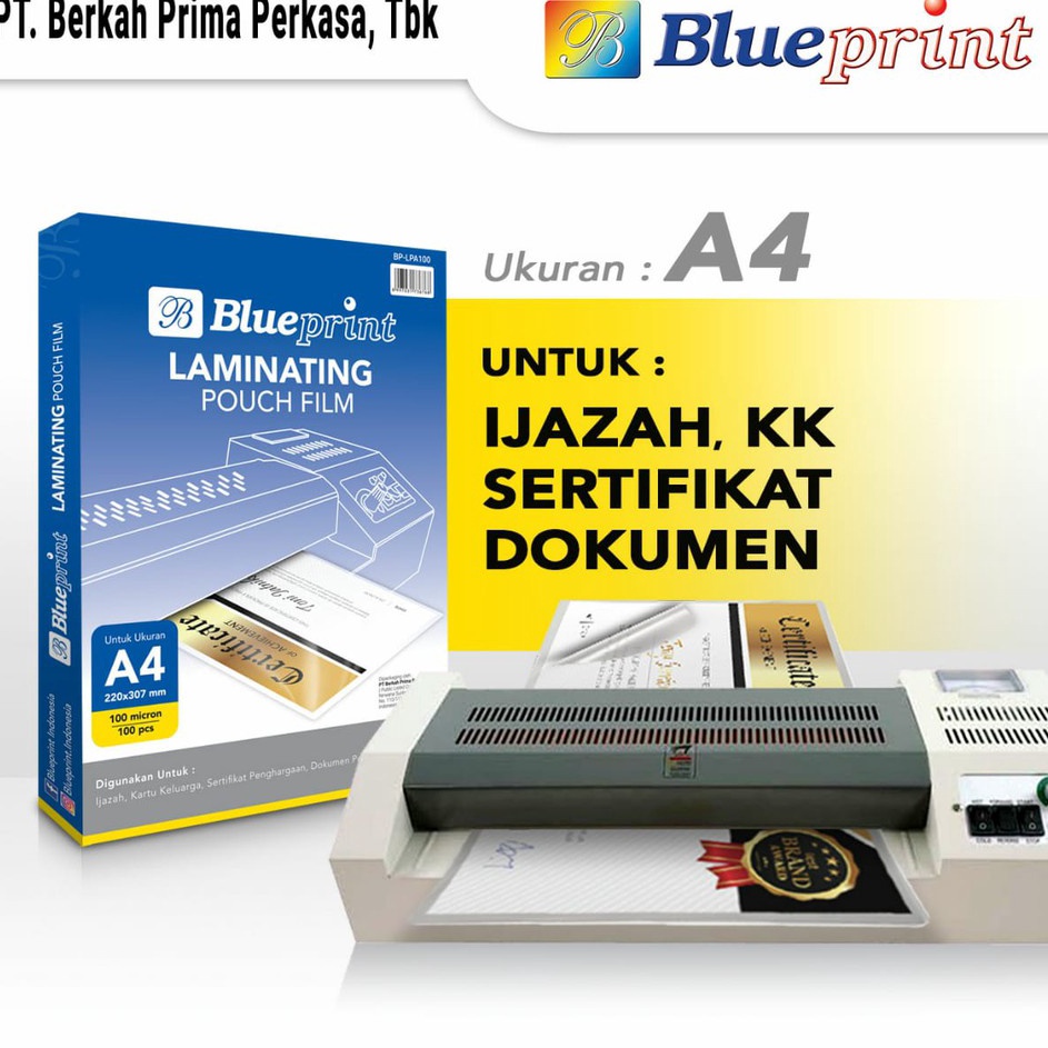 

Super Tambahan Plastik Laminating Film BLUEPRINT Laminating Film 1 Micron A4