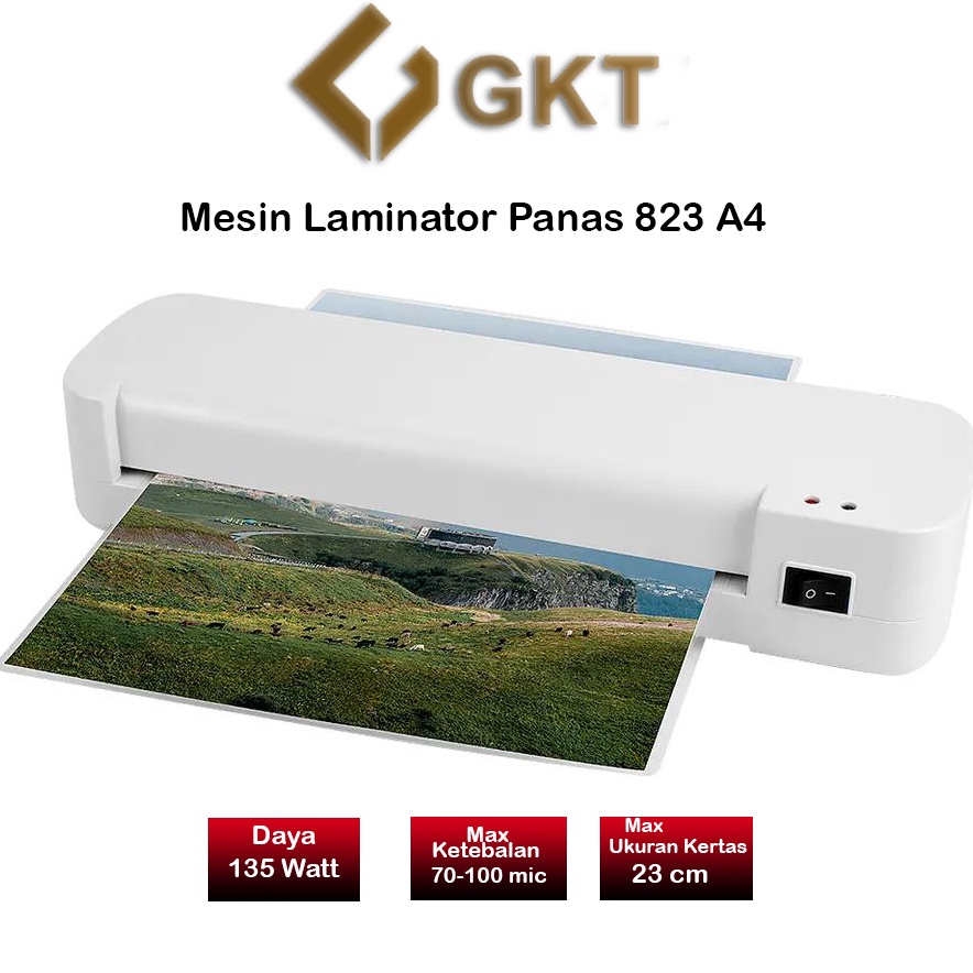 

Model Ekonomis Mesin Laminating A4 F4 23 mm 822 Fitur Combo Laminating Paper Trimmer Emergency Button