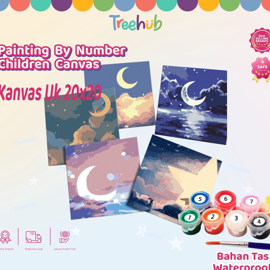 

Populer Treehub Prakarya Anak Painting Number Bahan Kanvas Mewarnai Berdasarkan Angka Paint by Number DIY Canvas Acrylic Paint Painting kit Deco Colouring art