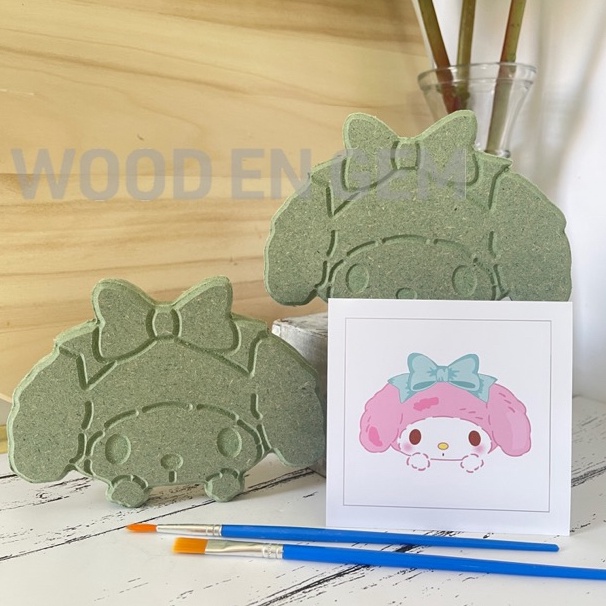 

KODE O19V DIY Wood Character Painting Mewarnai Melukis Kayu Karakter My Melody Woodengem