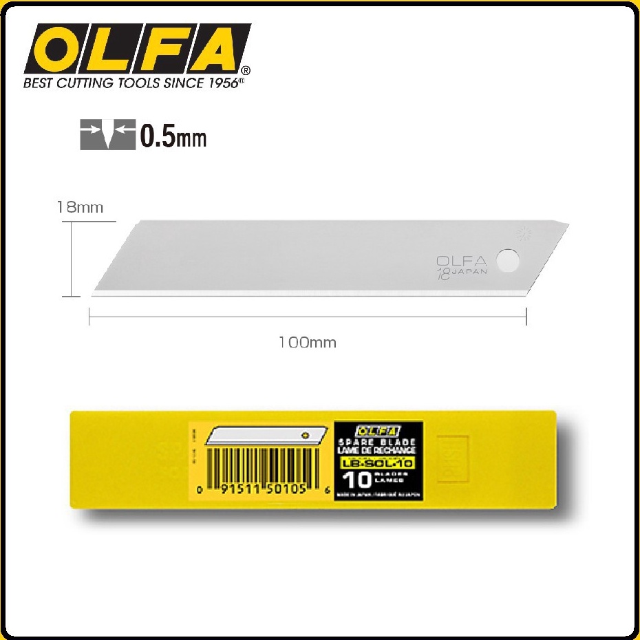 

Best Delivery OLFA Refill Pisau Cutter Polos 18mm LBSOL1 1pcspack Solid Blade