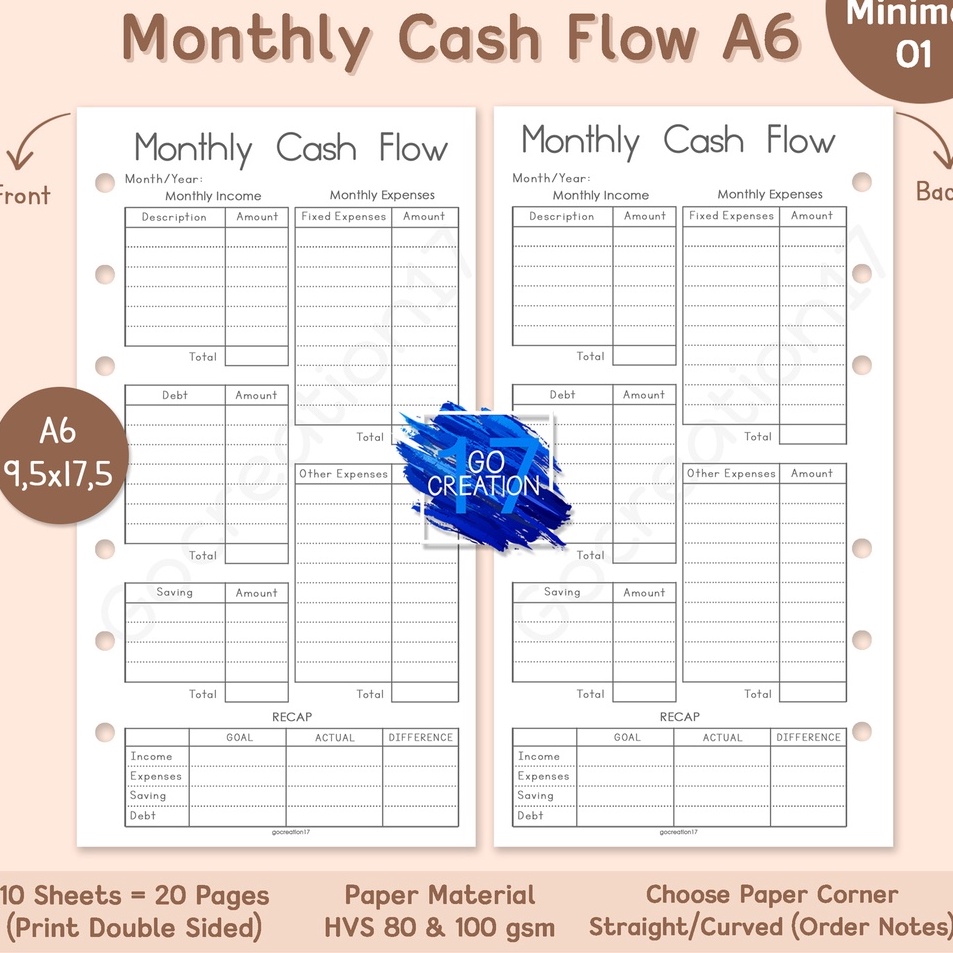 

Hemat Terkini Buku Planner Refill Kertas Isi Binder Monthly Cash Flow Simple Minimalis 6 ring a6