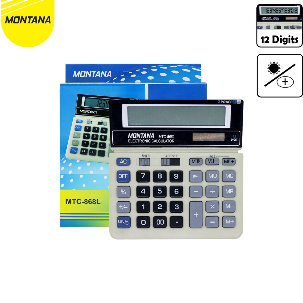 

Promo Terbaru MONTANA Calculator Kalkulator Montana MT 868 L 12 Digits