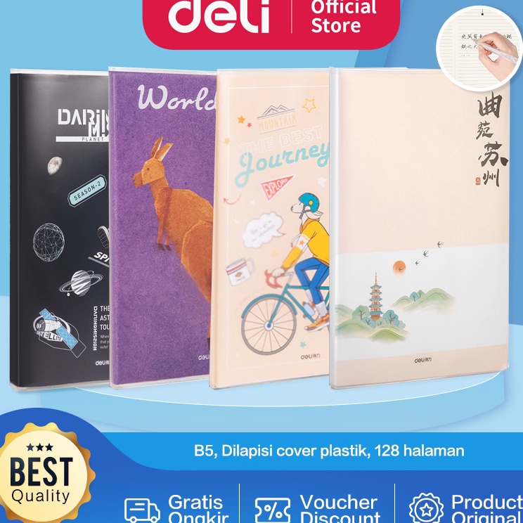 

Paket Hemat Deli PVC Cover Notebook Buku Catatan Agenda B5 Cover Plastik Lucu T16XX