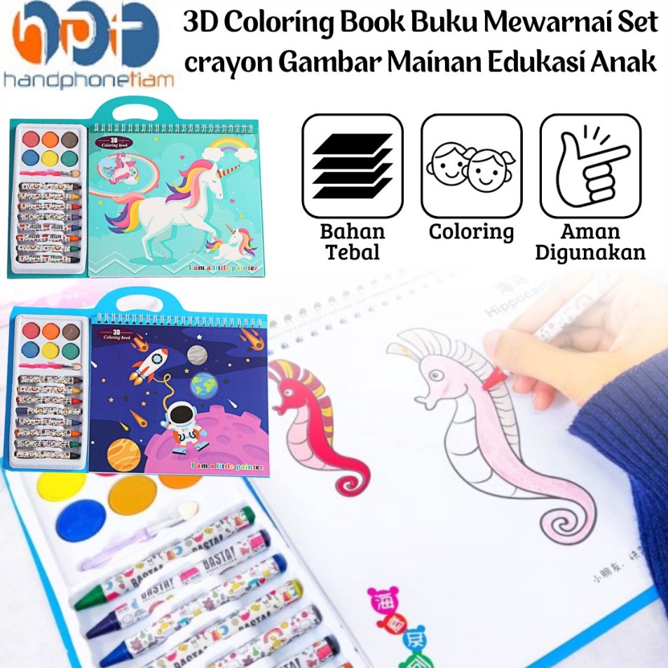 

Harga Sekarang 3D Coloring Book Perlengkapan Buku Mewarnai Set crayon Gambar Mainan Edukasi Melatih Kemampuan Motorik Anak Art Stationary Drawing
