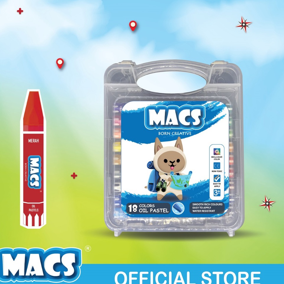 

Penjualan Murah MACS 18 Warna Crayon Oil Pastel Colors
