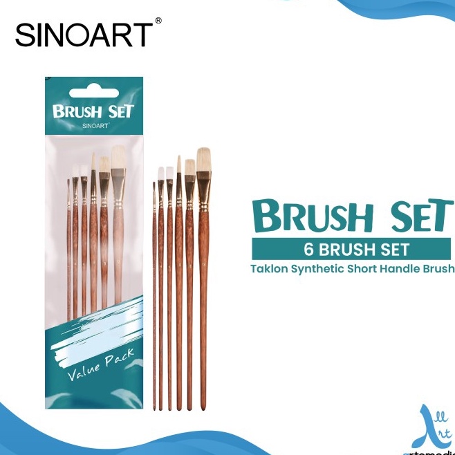 

Garansi Harga Kuas Lukis Sinoart Set 6 Taklon and Bristle Long Handle Brush