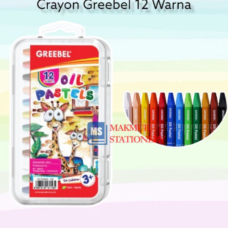 

Produk Berkualitas Crayon Kerayon Greebel 12 Warna Oil Pastel