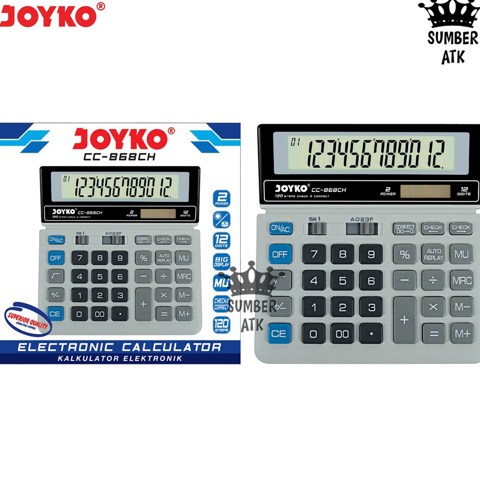 

Kualitas Premium Kalkulator Joyko CC868CH 12 Digits Check Correct Calculator
