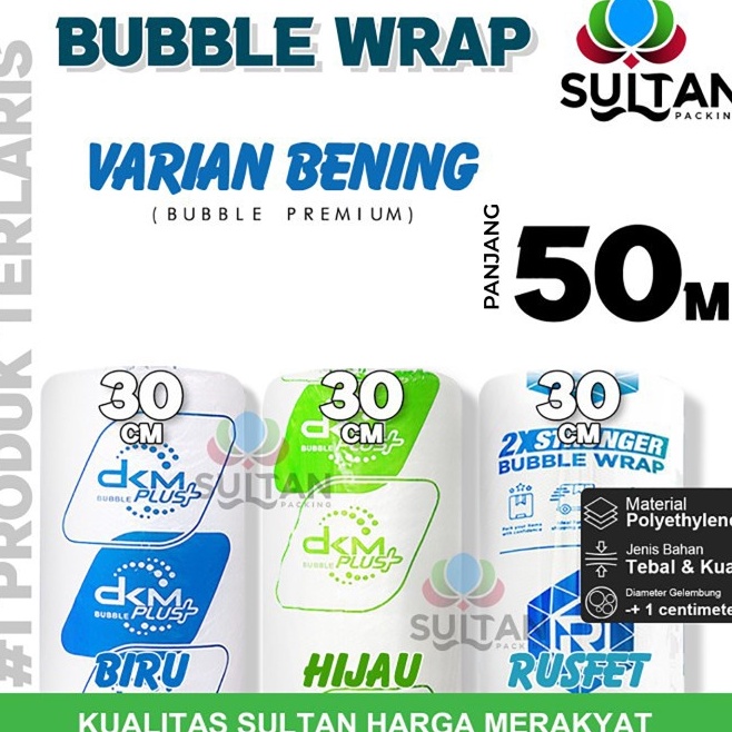 

Kirim Hari Ini Plastik Bubble Wrap 3cm x 5m Bubblewrap BENING RUSFET DKM PLUS TERMURAH ROLL