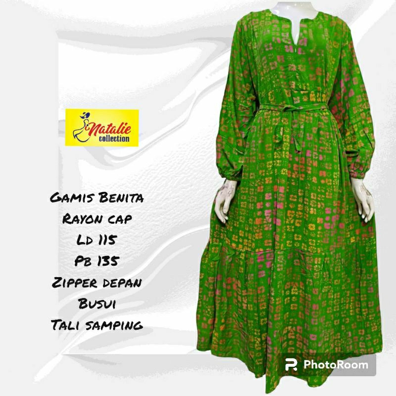 gamis benita by natalie || rayon cap