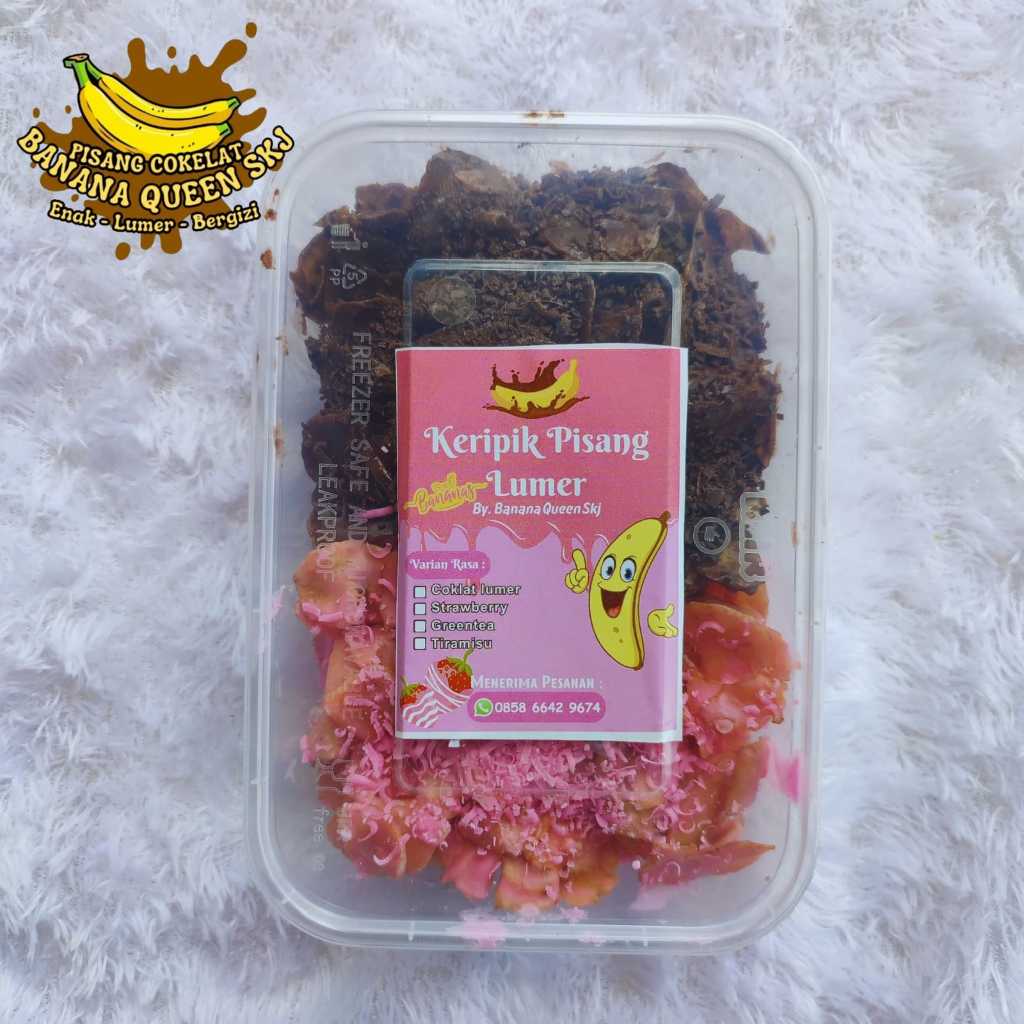 

Bananaqueenskj-Keripik pisang coklat lumer enak COKLAT MIX STROWBERYY