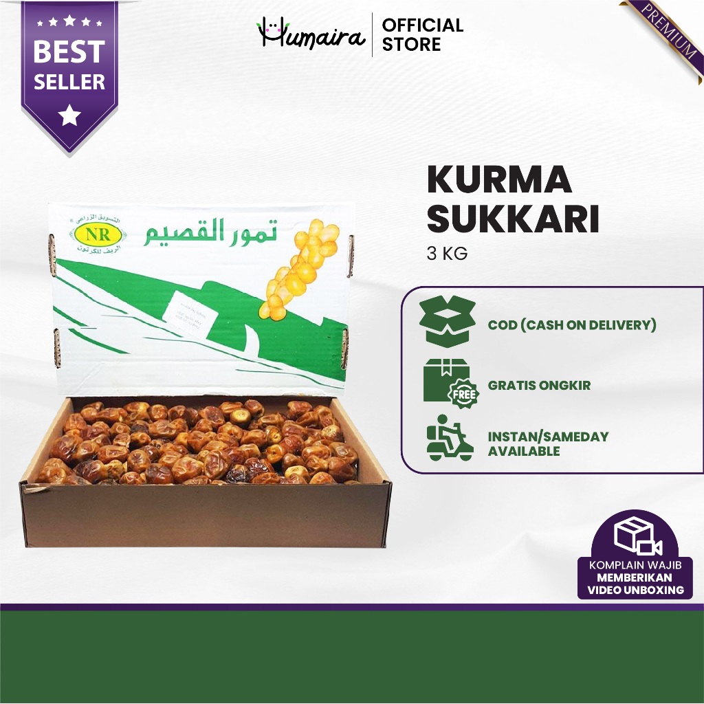 

Kurma Sukari Raja Dus 3 Kg Grade A Premium Quality Premium Original