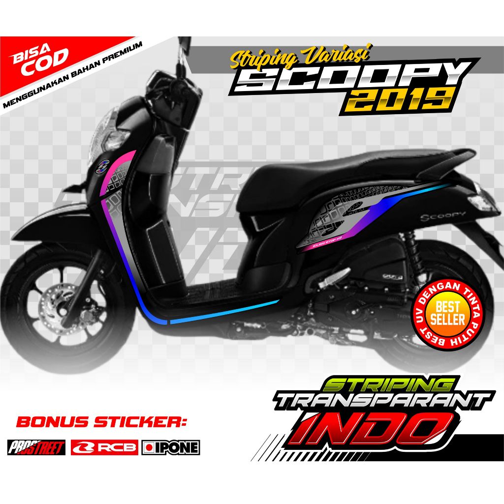 STRIPING VARIASI HONDA SCOOPY 2019 / STICKER LIST MOTOR HONDA SCOOPY 2019