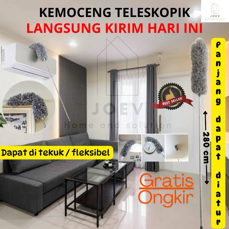 ⭐️Joev Home⭐️ KAMOCENG MICROFIBER TELESKOPIK BULU HALUS GAGANG 280 CM BISA DIPERPENDEK PERPANJANG / 