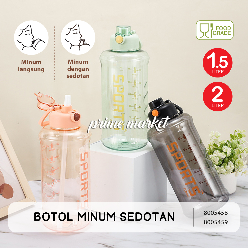 Botol Minum 1,5 Liter Botol Minum 2 Liter Botol Minum Sedotan Botol Minum Aesthetic Botol Air Minum 