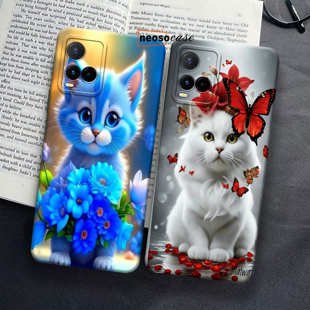Softcase Prokamera VIVO Y21/Y21A/Y21S/Y33S/Y33T Motif Kucing full colour Kekinian Aesthetic Casing -
