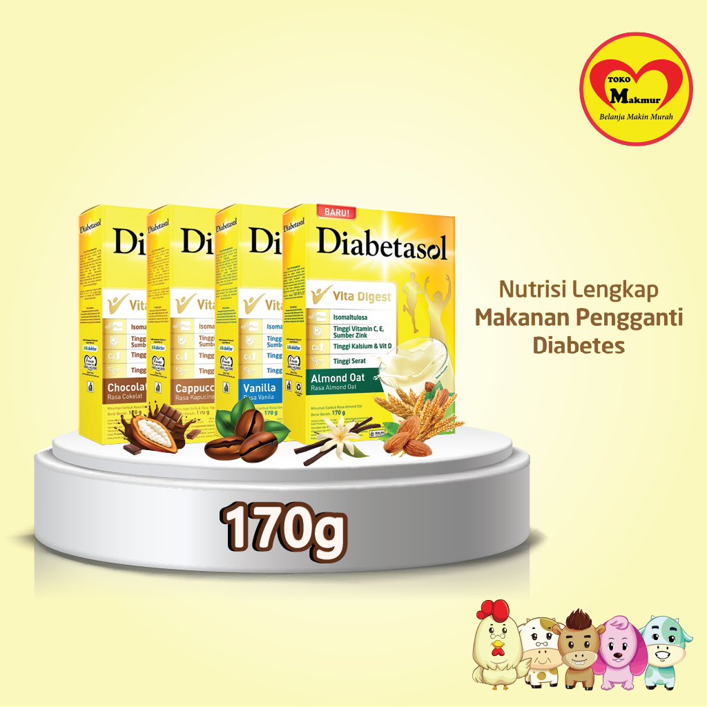 

Diabetasol Almond Oat / Cappucino / Coklat / Vanila 170gr / Toko Makmur Dukuh Kupang