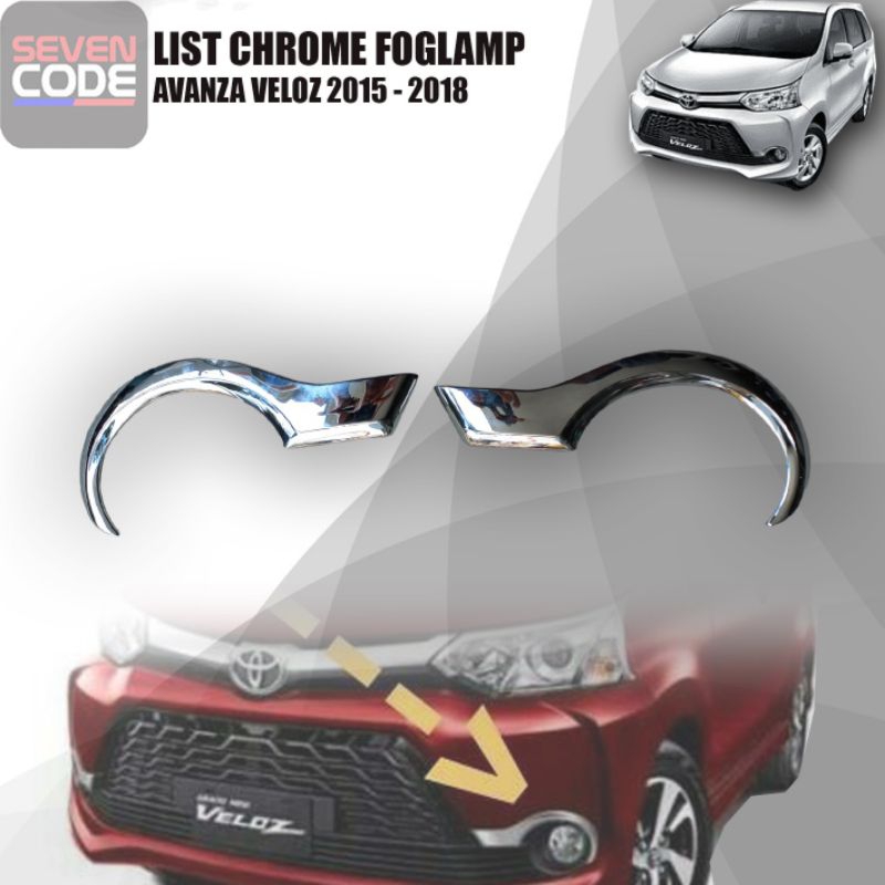 LIST FOGLAMP AVANZA VELOZ ORIGINAL 2015 - 2018 CHROME / LIS LIST GARNISH FOGLAMP VELOZ ORIGINAL