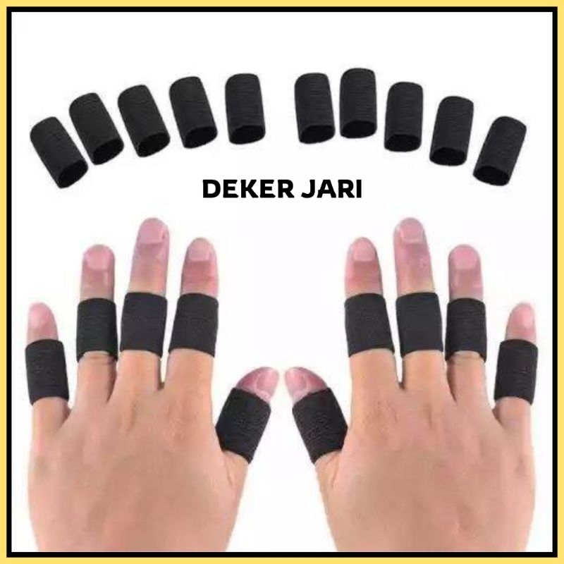 Deker Pelindung Jari Tangan Karet Elastis Untuk Olahraga Volly Basket Kiper Futsal