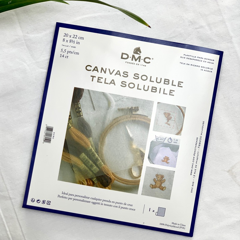 DMC fabric :Water Soluble Canvas /1sheet -- kertas larut dalam air, bisa digunakan untuk menggambar 