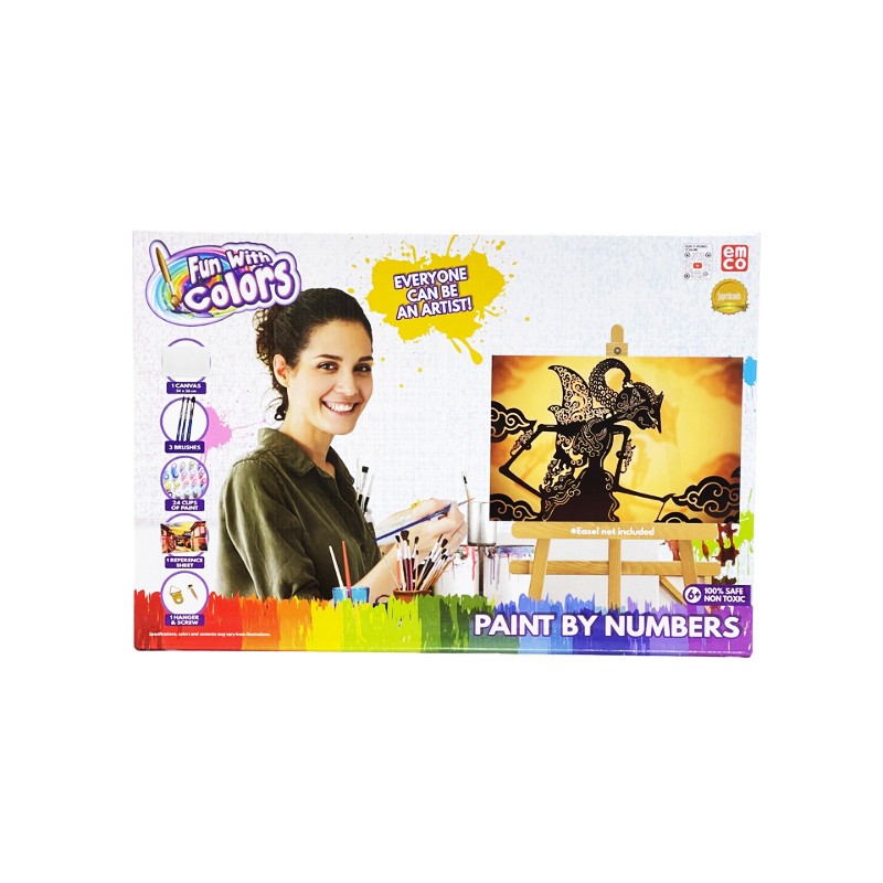 

Mainan EMCO Fun With Colors Paint By Numbers Large Cat Air dan Kanvas