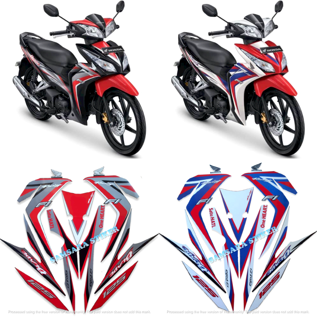 STIKER STRIPING LIS BODY MOTOR HONDA BLADE 125 FI 2015 RACING FULL SET