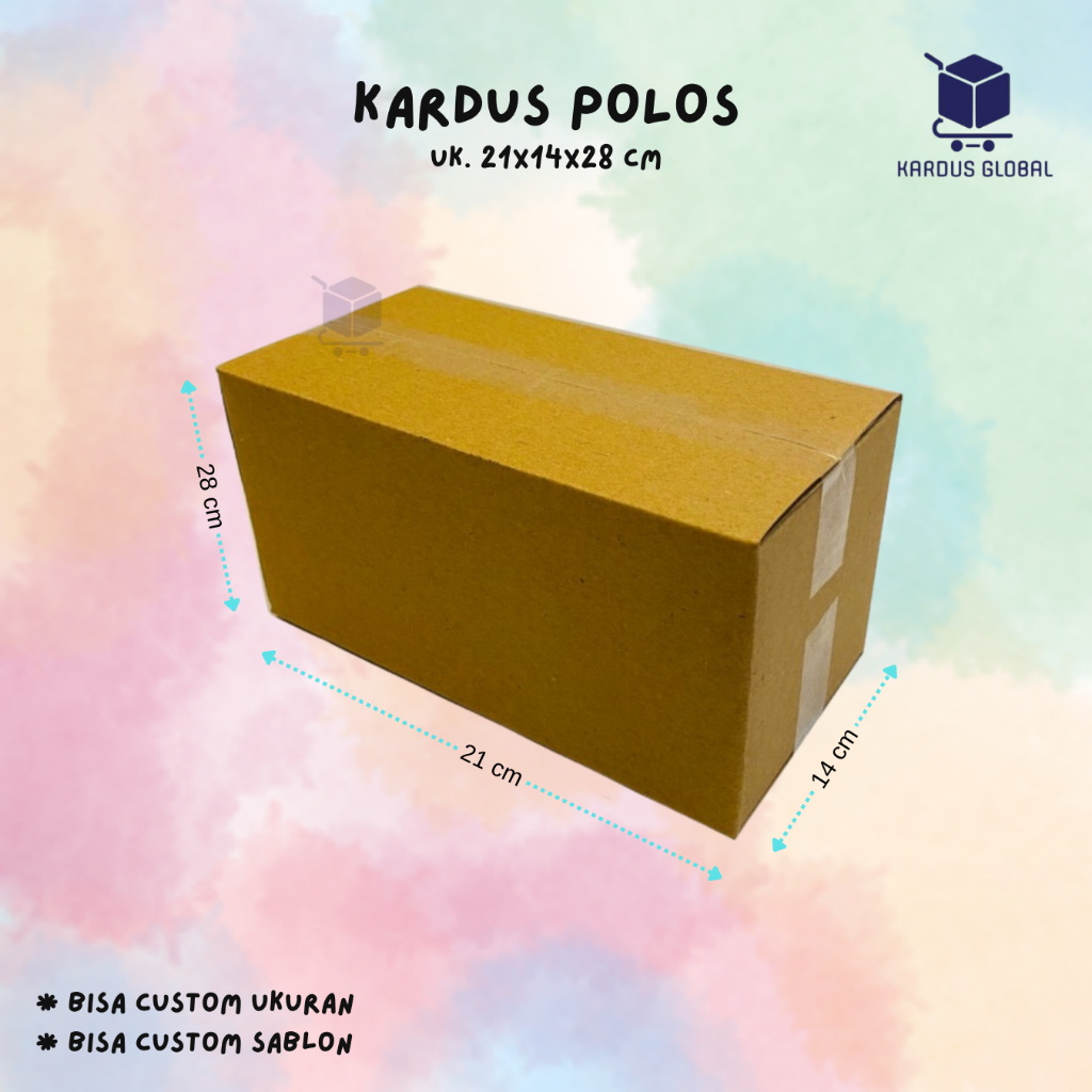 

KARDUS KARTON BOX POLOS BARU UK 21X14X28 CM