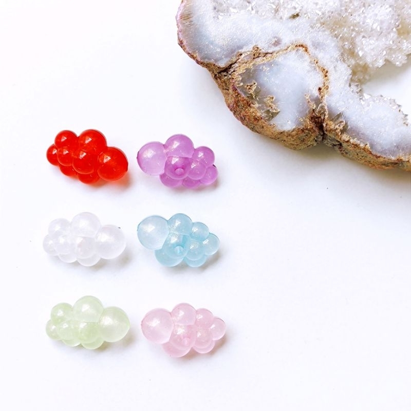 

4 pcs Mote GID SHIMMER AWAN 3cm / CLOUD / Pipih Glow In The Dark Beads Bintang Bead Manik Manik-Manik Parel Monte Luminous Fosfor 3 cm