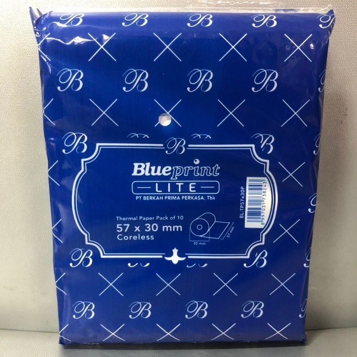 

Kertas Termal BLUEPRINT LITE 57x30 Pack Isi 10 Roll Thermal Paper Roll 57x30 mm