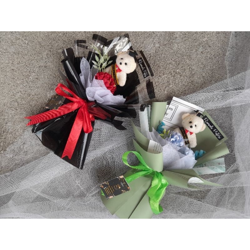 Buket boneka mini  bujet wisuda , buket boneka wisuda