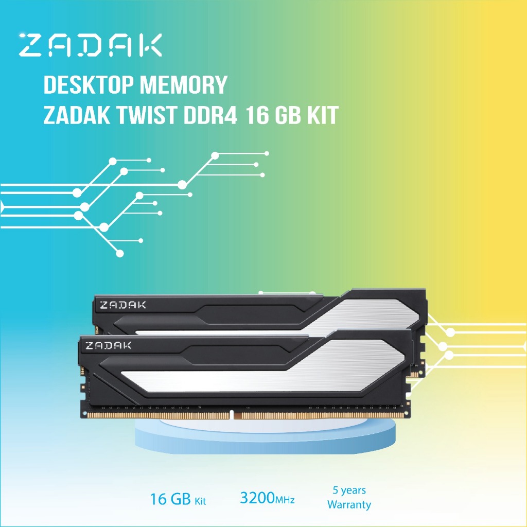 ZADAK Longdimm Twist Gaming 16GB KIT (2 x 8GB) DDR4 3200MHz - RAM PC