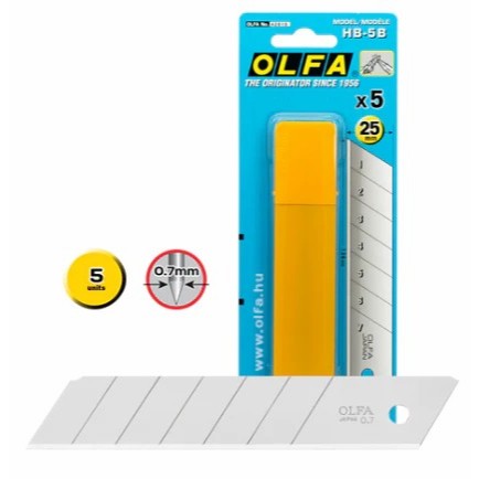 

REFILL Olfa Cutter 25mm Spare Blade HB-5B (5 pcs per pack)