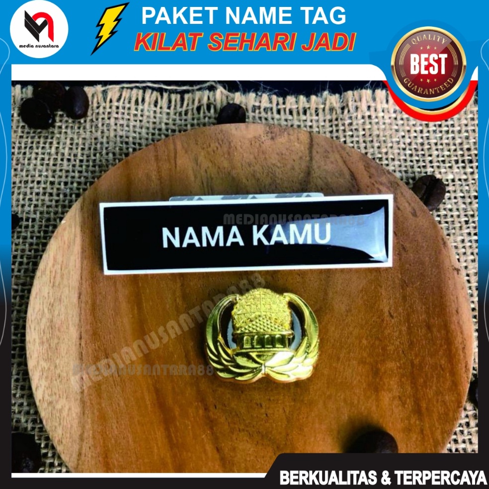 

KODE X62Q PAKET PAPAN NAMA DAN PIN KORPRI KILAT 1 HARI JADI