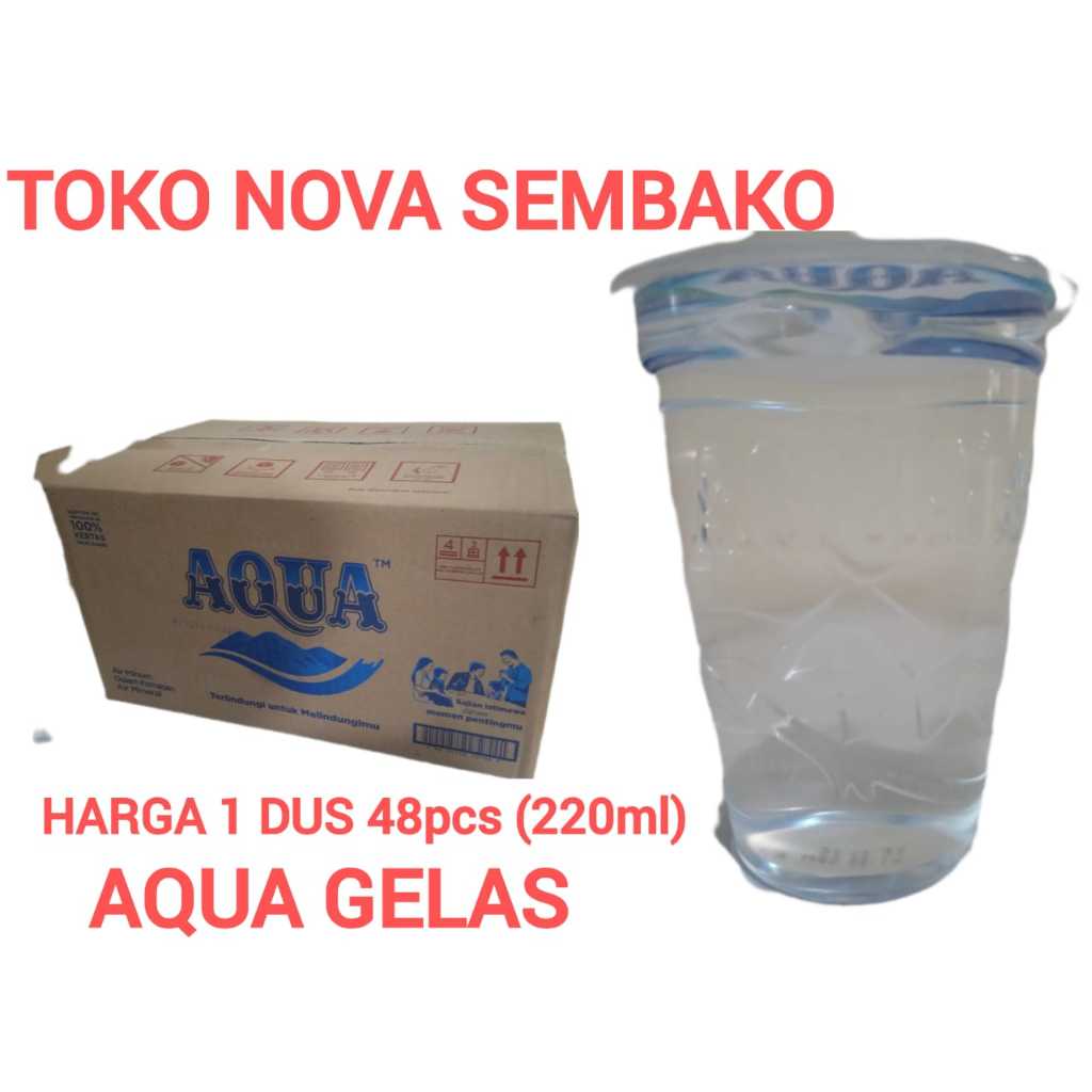 

AQUA GELAS AIR MINERAL 220ml JUAL 1 DUS 48pcs || MURAH || HEMAT || LARIS ||