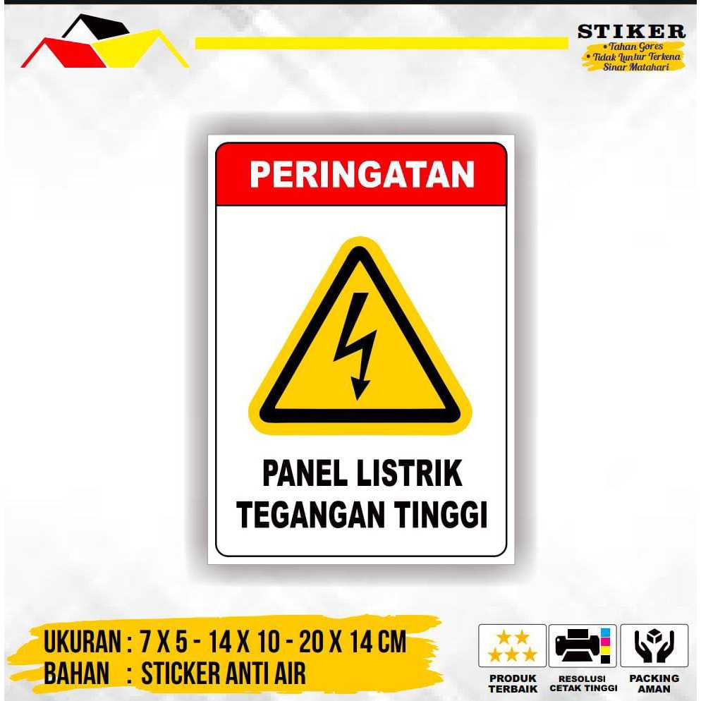 

Sign Stiker Arus Listrik tinggi / sticker high voltage / stiker listrik / stiker tegangan tinggi / stiker panel listrik