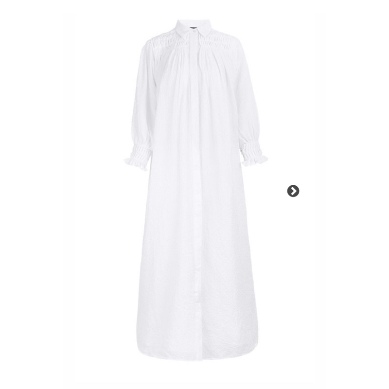 Keira Smock Dress - White - Benang Jarum