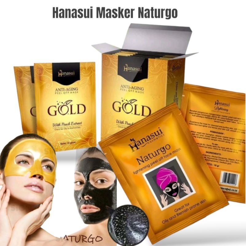 Hanasui Masker Naturgo | Hanasui Masker Gold Anti Aging Peel Off - Masker Komedo