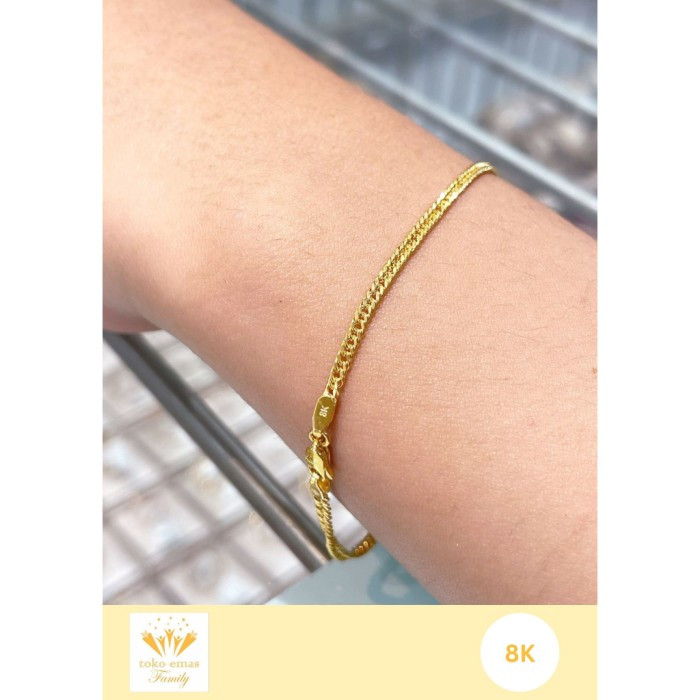 Gelang Emas Kadar 375 (8K) Model Rantai Berat 1 - 5 Gram an