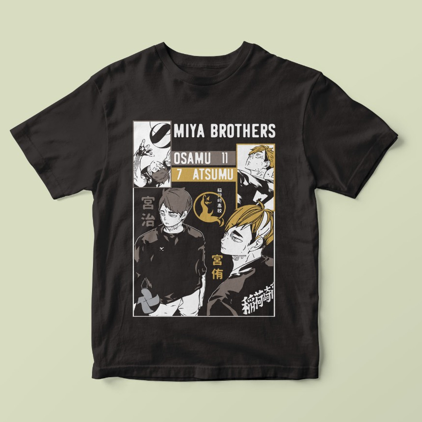 Kaos Anime Haikyuu Miya Osamu dan Miya Atsumu  Inarizaki