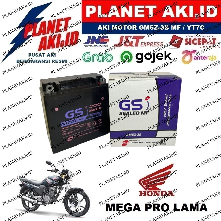 Aki Motor Honda Mega Pro Lama Primus Megapro GM5Z3B Accu Kering MF