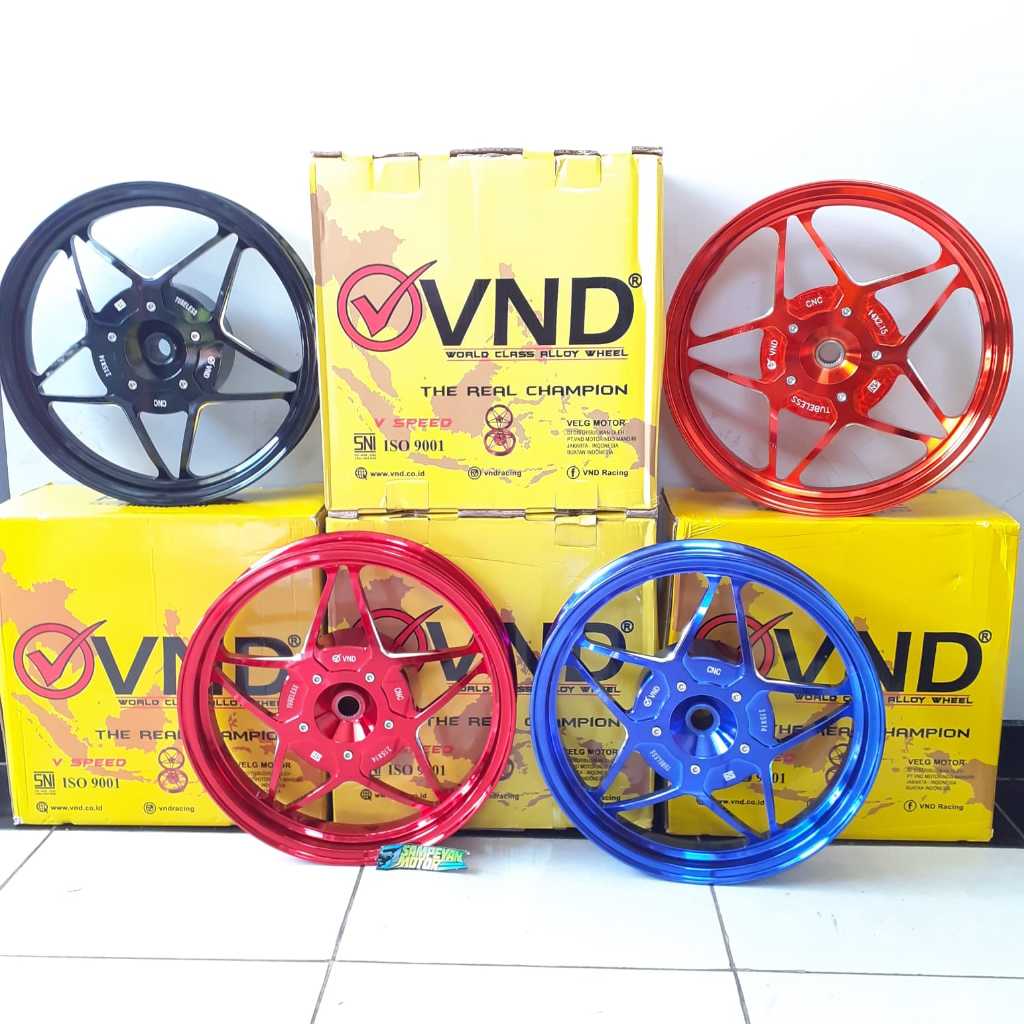 Velg Set Variasi Terlaris Viral Depan Belakang VND V-Speed V Speed V2 Bintang Ukuran 14 X 185 / 215 